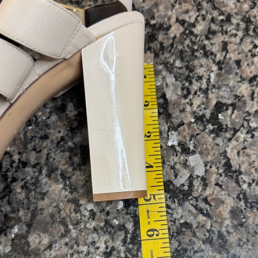 Calvin Klein White chunky Heels with Gold Accents EUC 11 - Picture 16 of 16